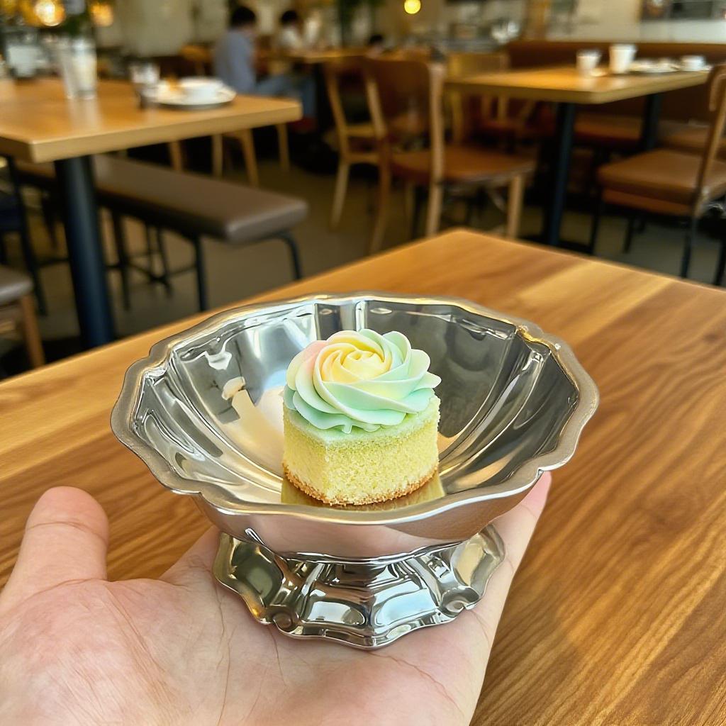 silver Ice cream cup short