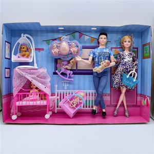 2023 New Hot Selling 5-Personen-Familienkombination Familie Schwangere Big Belly Mom Doll 30CM/Color Box Geschirr Doppelbett - Product Image 2