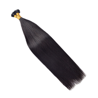 Extensions de cheveux Remy à pointe plate 100% naturels vietnamiens, 16-24 pouces de long, postiche de luxe tissé à la main pour femmes, noir naturel