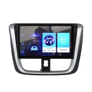 Android Auto lettore con la navigazione macchina fotografica d'inversione di retrovisione video radio mirrorring BT Per Toyota Yaris Vios 2015-2019