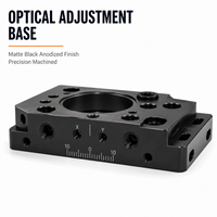 Pelat Dudukan Optik Hitam Matte Anodized Aluminium 6061-T6 Presisi CNC Milling