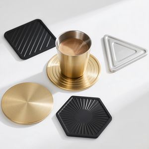 Servicios de Producción Personalizados de Fábrica, Bandeja de Latón de Lujo para Bebidas, Posavasos de Metal de Acero Inoxidable Anodizado con Recubrimiento PVD - Product Image 2