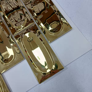 Carreaux de mosaïque en acier inoxydable de couleur dorée en forme de bande Art déco pour mur intérieur avec fonction de <span class=keywords><strong>parquet</strong></span> - Product Image 4