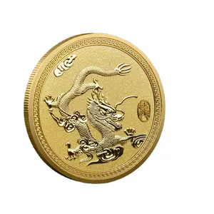 2024 용의 해 금과 실버 조디악 기념품 선물 기념 동전 - Product Image 1