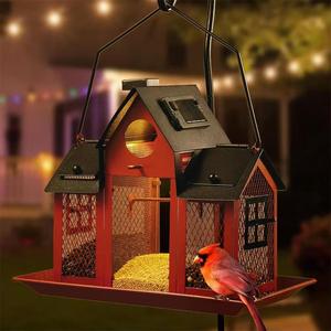 Sáng tạo năng lượng mặt trời-Powered tự động ánh sáng kim loại <span class=keywords><strong>Bird</strong></span> Feeder xách tay thiết kế rắn cho trang trí sân vườn cho ngôi nhà chim ruồi - Product Image 1