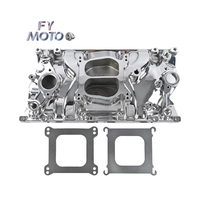 Collecteur d'admission Vortec en aluminium poli à profil bas, double plan, pour moteur Small Block Chevy SBC 1996-02 Vortec (L31) 262-400