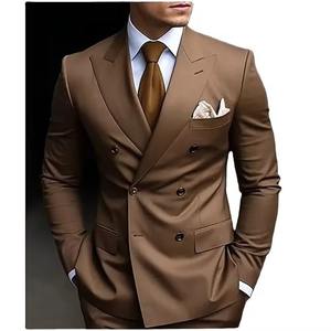 2025 nouveaux hommes costumes Double boutonnage revers pointu mariage marié robe de smoking formel sur mesure Blazer coupe ajustée veste + pantalon - Product Image 1