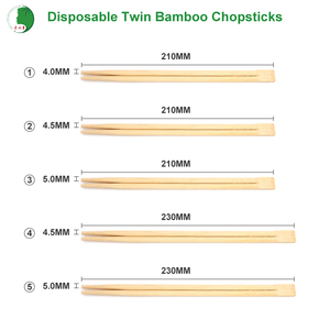 Baguettes en bambou compostables de 23 cm avec impression Sousei, style chinois, baguettes Rikyu - Product Image 2