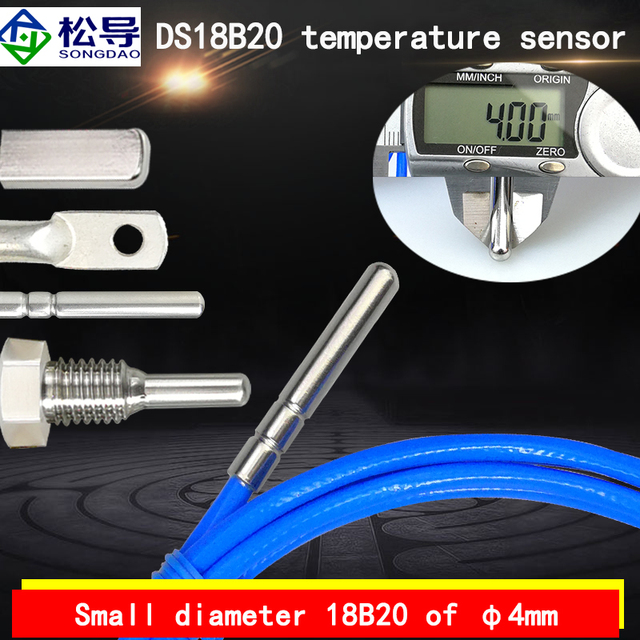 Waterproof and Oil Resistant Temperature Probe, PTFE Waterproof Cable DS18B20 Digital Temperature Sensor, Roll on Package