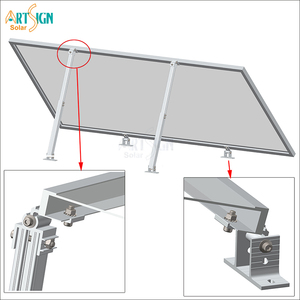 Kit de Montaje de Paneles Solares con Inclinación Ajustable, Aprobado por TUV CE |   Portaequipajes de Techo Plano Al 6005 T5 con Mecanismo de Bloqueo Trasero - Product Image 1