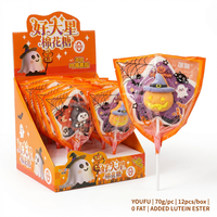 Halloween Pompoen Cartoon Marshmallow Lollipop Staafje Stervormig Enkelverpakking Groothandel Snoep