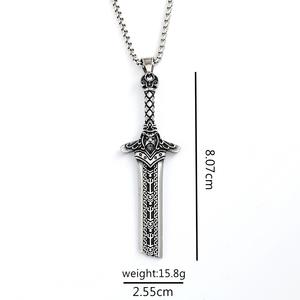 Collar con Colgante de Espada de Acero Inoxidable, Diseño 3D Roto, Unisex, Regalo, Joyería, Accesorio de Moda - Product Image 5