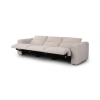 Canapé modulaire en tissu beige moderne en forme de L, canapé inclinable 3 places avec repose-pieds extensible, confortable pour le salon