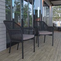 Chaises de jardin modernes robustes et durables pour l'extérieur, avec coussins épais, structure en aluminium, pliables, résistantes aux intempéries, pour la terrasse, le jardin et le porche