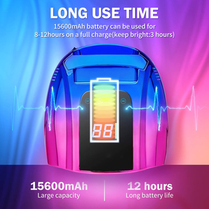 Lampe de séchage UV LED sans fil rechargeable 48W à double longueur d'onde avec 24 ampoules LED pour un séchage rapide des gels à ongles à domicile, couleur dégradée - Product Image 2