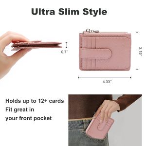 Portefeuille en gros mince pour femmes porte-cartes pour femmes minces blocage RFID petits portefeuilles en cuir véritable pour le <span class=keywords><strong>voyage</strong></span> - Product Image 3
