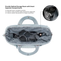 Sac à langer matelassé grande capacité pour maman et bébé, organiseur de poussette, sac de voyage extérieur avec rangement multi-poches