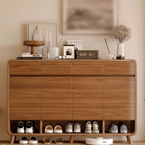 Zapatero moderno de madera plegable con almacenamiento integrado para la sala de estar - Product Image 3
