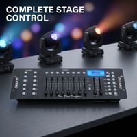 Controlador de Luces DMX 192, Consola Profesional de 192 Canales con Pantalla Digital para Espectáculos Pequeños y Medianos, Bodas, Fiestas y Eventos