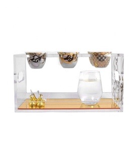 Support de tasses à café amovible en acrylique Lucite <span class=keywords><strong>Calligraffiti</strong></span>, style arabe moderne, écologique, recyclable, présentoir élégant pour musulmans - Product Image 1