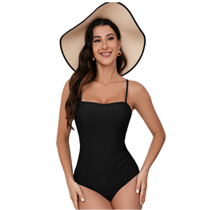 Traje de Baño Deportivo de Una Pieza para Mujer, Diseño de Espalda en I, Cintura Alta, Color Sólido, Impermeable, Spandex/Poliéster, Ropa de Playa, Nuevo 2025 - Product Image 1