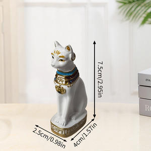 Luxe mignon dessin animé blanc <span class=keywords><strong>chat</strong></span> <span class=keywords><strong>noir</strong></span> ornements de noël articles chanceux <span class=keywords><strong>chat</strong></span> Statues résine artisanat pour cadeaux chambre décoration de la maison en vrac - Product Image 1