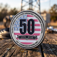 Pièce de collection émaillée en alliage de zinc, design drapeau américain, 50e anniversaire, pièce de défi personnalisée en usine pour cadeau souvenir
