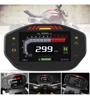 Speedometer LCD Digital Sepeda Motor Universal, Odometer Layar LCD Digital TFT 6 Gigi Lampu Belakang Sepeda Motor