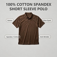 Polo pour homme en coton élasthanne résistant, avec logo personnalisé, manches courtes, forme moulante, tricoté, décontracté