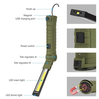 Lampe de Barbecue LED Rechargeable Personnalisée Pliable 5Modes Lampe de Travail avec Aimant et Crochet Cadeaux pour Mécanicien, Camping, Lecture,