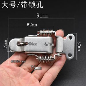 304 Stainless Steel Hook And Latch Metal Lock <b>Box</b> Buckle For Toolboxes Wooden <b>Crates</b> Computer Cases Portable Heavy Duty - Product Image 3