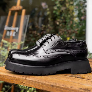 Chaussures habillées Oxford pour hommes en cuir véritable, imperméables, respirantes, légères, antidérapantes, à lacets, pour le bureau, les mariages et les occasions formelles - Product Image 4