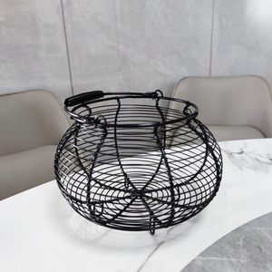DS5712 panier de collecte d'oeufs de poulet rond en métal panier de collecte porte-oeufs frais panier à oeufs en fil de ferme - Product Image 2