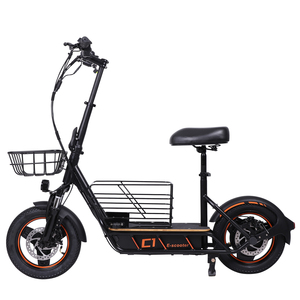 Patinete Eléctrico Plegable con Asiento de 14 Pulgadas, Cesta y Marco de Aluminio, Modelo H14, en Stock en EE. UU. - Product Image 3