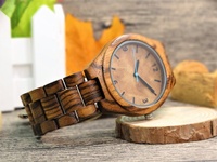 Montre minimaliste pour hommes en cuir, accessoire en bambou lumineux, logo personnalisé, quartz, à la mode