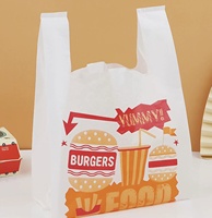 Sacs à emporter en plastique HDPE biodégradable avec poignées, soufflets latéraux et impression en héliogravure, modèle personnalisé