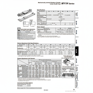 SMC Pneumatics-Cilindro sin vástago, articulado mecánicamente, categoría de producto - Product Image 1