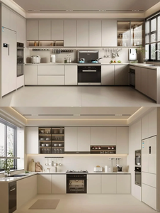 Meubles de cuisine personnalisés de style scandinave avec rangement haut pour rénovation de maison moderne - Product Image 2