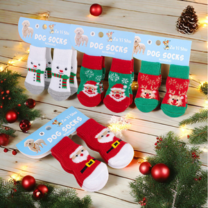 Chaussettes pour animaux de compagnie à thème de Noël : antidérapantes et résistantes aux taches – Chaussettes pour chiens et protège-pattes pour chats – Articles pour animaux de compagnie pour les activités hivernales en plein air - Product Image 2