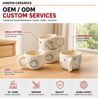 Tasse à café en céramique personnalisée avec logo, motif soleil, lune et étoiles, finition mate, pour la maison, la cuisine, le café, le bureau, les boutiques de cadeaux
