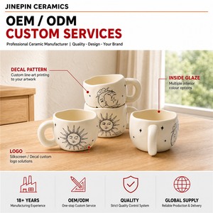 Taza <span class=keywords><strong>de</strong></span> Café <span class=keywords><strong>de</strong></span> Cerámica con Diseño <span class=keywords><strong>de</strong></span> <span class=keywords><strong>Sol</strong></span>, Luna y Estrellas, Acabado Mate, Personalizable con Logotipo, para Hogar, Cocina, Cafetería, Oficina, Tienda <span class=keywords><strong>de</strong></span> Regalos, Venta al Por Mayor - Product Image 2