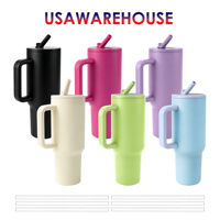 Vaso de Acero Inoxidable de 40oz con Recubrimiento en Polvo y Pajita para Grabado Láser, ¡Gran Venta en Almacén de EE. UU.!