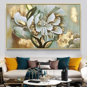 Arte Mural Pintado a Mano con <span class=keywords><strong>Flores</strong></span> y Lámina Dorada, Pintura <span class=keywords><strong>al</strong></span> Óleo de <span class=keywords><strong>Flores</strong></span> Clásicas, Artículos <span class=keywords><strong>para</strong></span> el Hogar, Decoración <span class=keywords><strong>para</strong></span> el Hogar, Oficina y Restaurante - Product Image 3