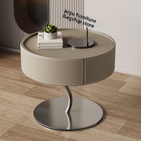 Table basse moderne simple en bois massif nouvelle selle en cuir design créatif personnalisé pour chambre d'enfant balcon meubles de maison