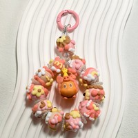 MFan Mart Mignonne Chaîne de perles peinte à l'huile DIY / Chaîne de téléphone portable / Pendentif de sac porte-clés, Article populaire pour diffusion en direct et décoration