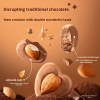 Chocolat enrobé d'amandes et de fruits lyophilisé en gros de Zhongbao, forme de cube solide, 20g, chocolat noir, collation