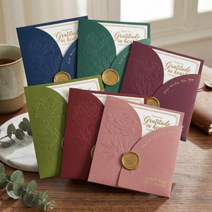 Invitation de <span class=keywords><strong>mariage</strong></span> de luxe élégante et personnalisée, couleur sur mesure, avec estampage et gaufrage, enveloppe incluse, support petite quantité, prix usine - Product Image 2