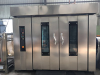 Grand Four de Cuisson Rotatif Industriel à Grande Capacité pour 2 Chariots et 64 Plaques, Équipement de Boulangerie avec Pétrin