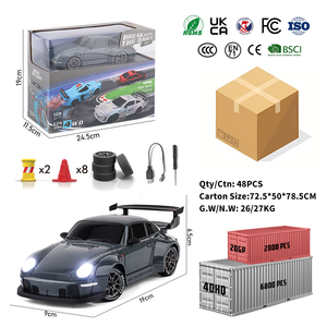Gran oferta: Coche de carreras a escala 1/24, 2.4G, miniatura, modelo de drift, velocidad 20km/h, con luces, para interior/exterior, mini juguete, coche teledirigido para niños - Product Image 6