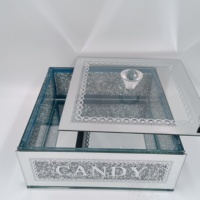 FOSUN Boîte à bonbons en cristal pour décoration de la maison Boîte à bonbons aux fruits pour dessert Boîte de stockage de chocolat avec logo personnalisé et couvercle
